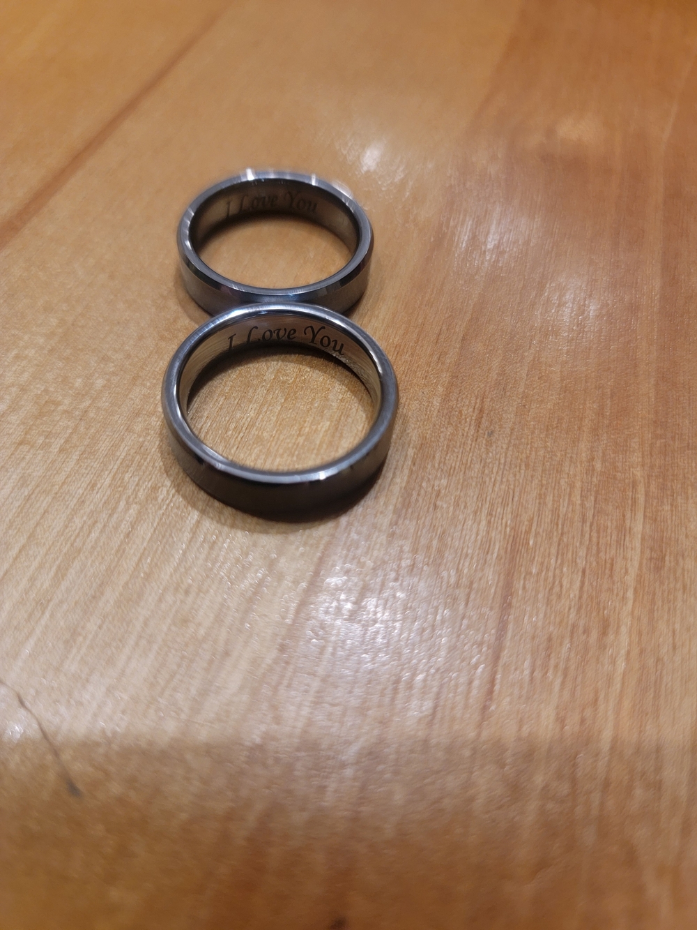 Unisex Stainless Steel 'I Love You' Bands - Silver